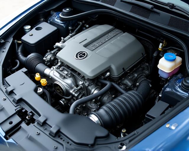 Compartiment moteur après un nettoyage et detailing mécanique
